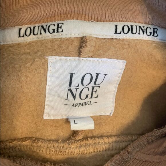 LOUNGE Apparel tan brand logo hoodie size L - Picture 4 of 8